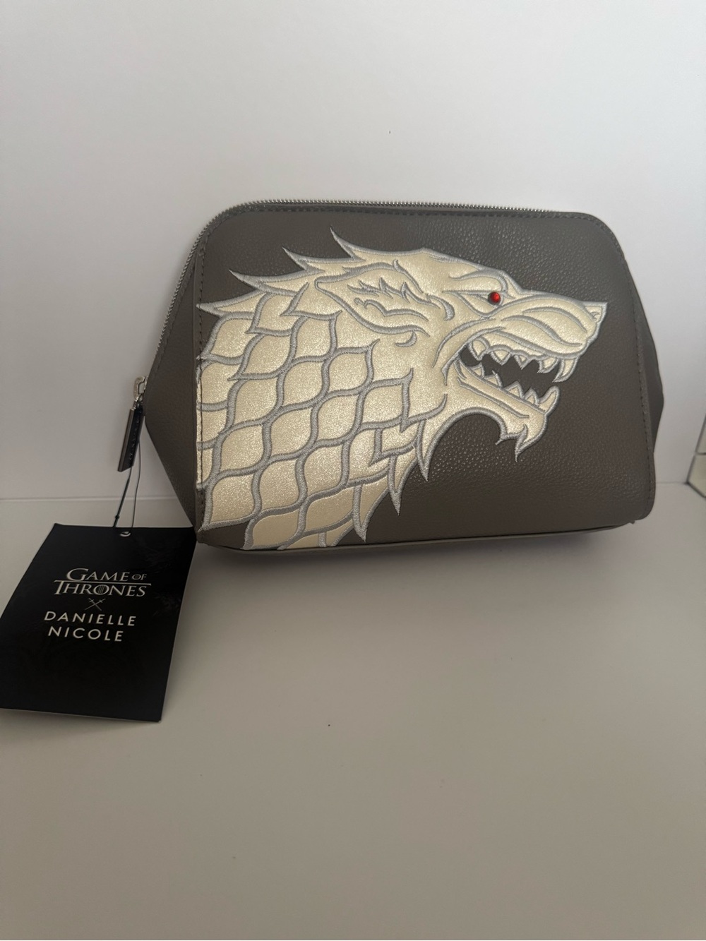 Danielle Nicole Metallic Silver & Gray Game-Inspired Cosmetic Bag